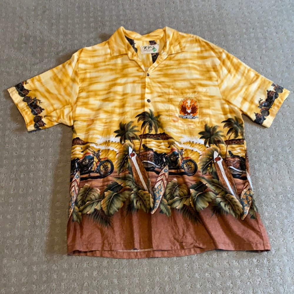 Men’s short sleeve motorcycle button down